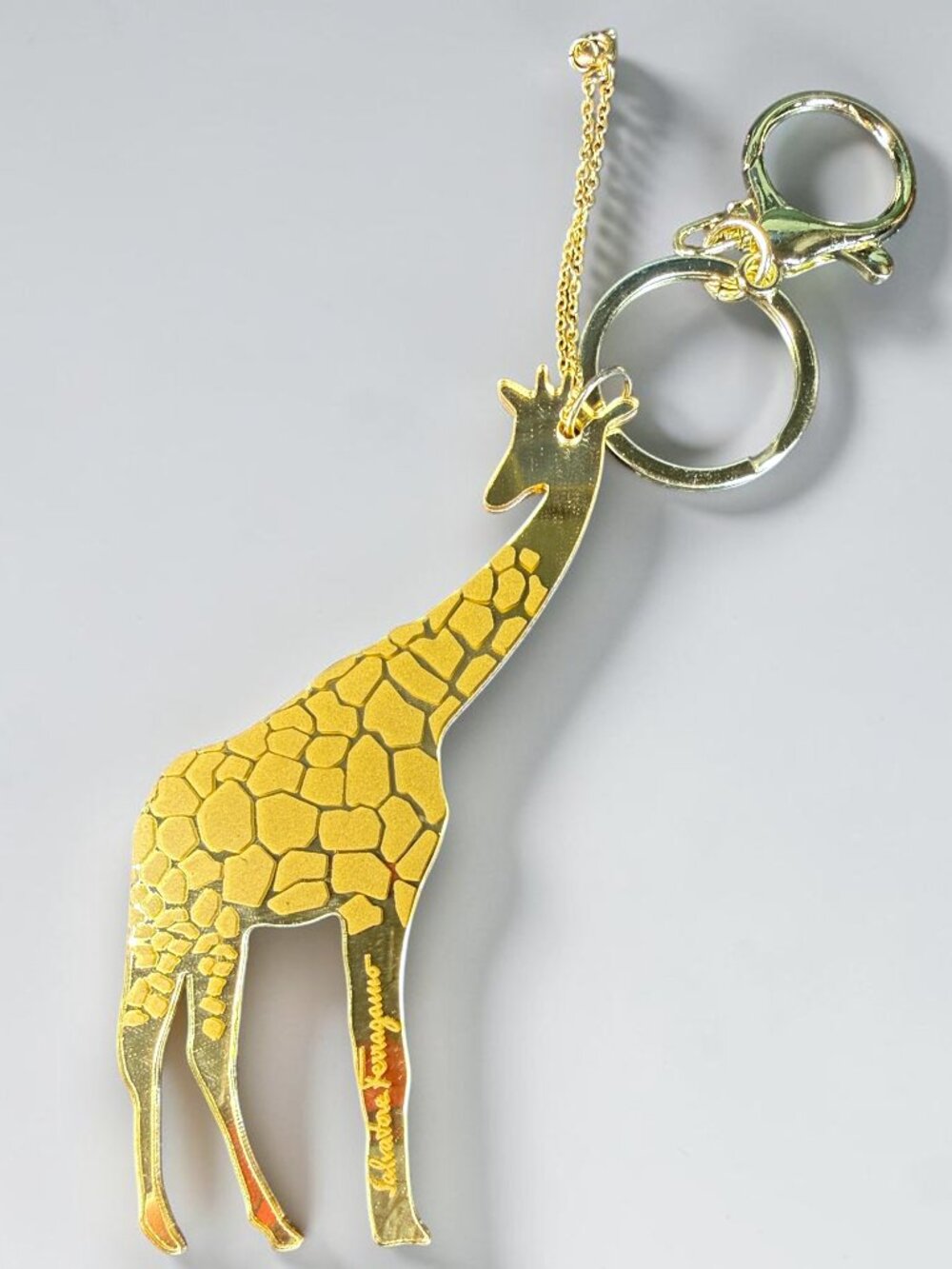 Salvatore Ferragamo Vintage & Rare Giraffe Pendant Bag Charm Keychain COA